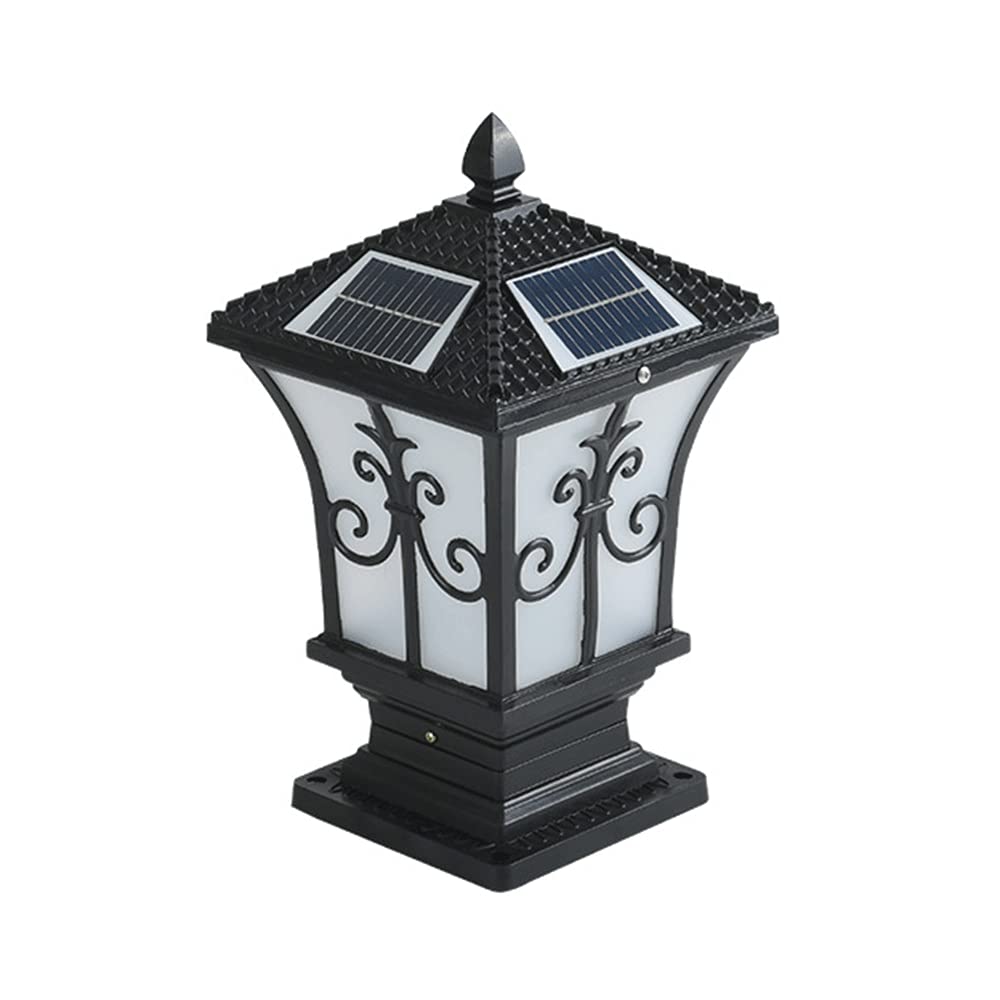 Lámpara solar para postes de jardín: iluminación de aluminio vintage
