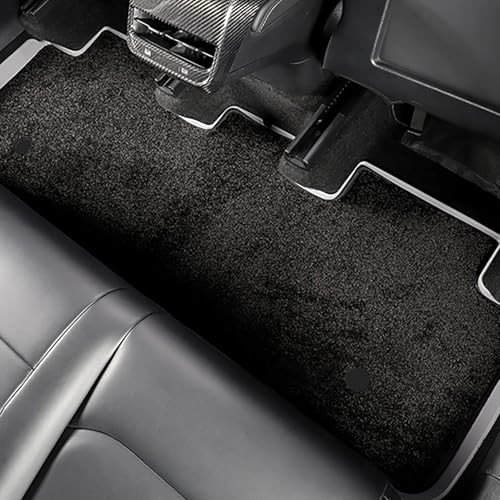 Floor Mats for Tesla 2019-2026 Model Y White 5-Seat Double Carpet & Floor Mats All Weather Durable TPE Anti-Slip Car Floor Liner Waterproof Custom Fit (White Double Layer, Model Y) by SanQing - Image 3