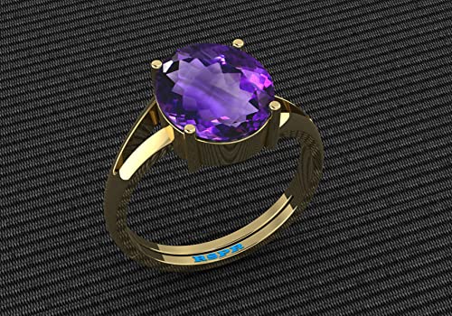 Bague réglable en améthyste de 9,60 carats en argent pour la lithothérapie - 2