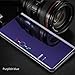 KBIKO-zxl Compatible with Samsung Galaxy A22 4G Leather Case Clear View Makeup Mirror Flip Cover with Kickstand Shockproof Protective Cover for Galaxy A22 4G / M32. Mirror Purple QH