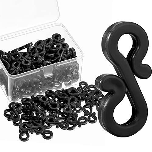 Marsui 120 Stücke Weihnachten Licht Clips Outdoor Dachrinnen Haken Wetterfeste Outdoor Lichter Klammer Feiertag Licht Clips für Weihnachten Dekoration Lichterketten (Schwarz, 120 Stücke) Cover
