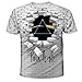 T-Shirt Kreative Wand Pink Floyd 3D Gedruckt Kurzarm Rundhals Paar T-Shirt-XXXL, Wand