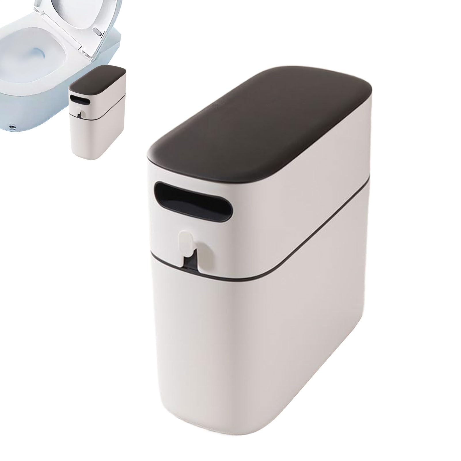 Cubo de basura fino y estrecho, basura fina | Cubo decorativo antiolores ahorro de espacio para cuarto de baño dormitorio