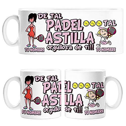 Diver Bebé Taza de Tal Palo Tal Astilla jugadora de Padel Hija Orgullosa de ti mamá Personalizable con Nombre - Cerámica