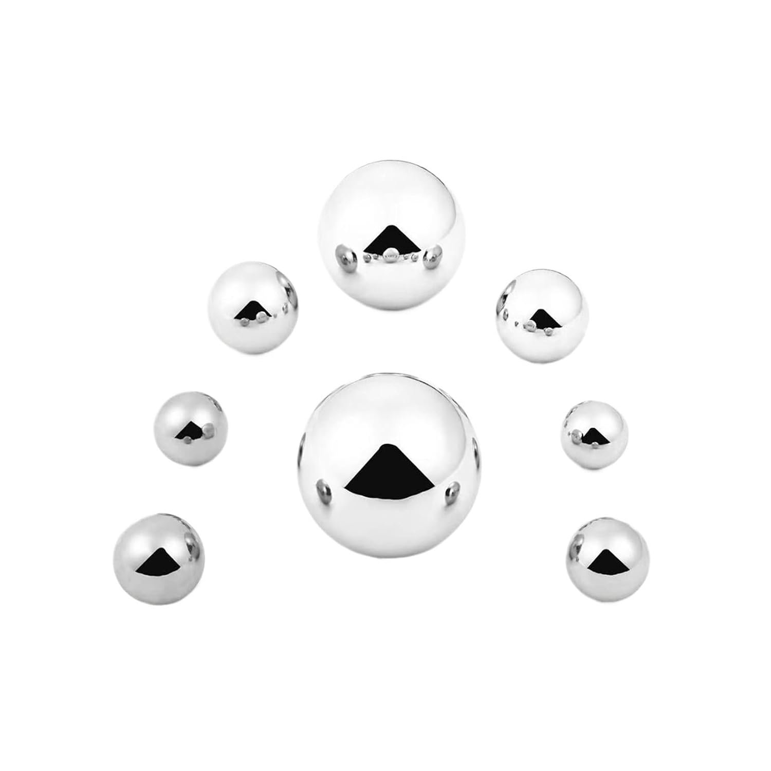 20-1000PCs Precision 420 Stainless Steel Ball Round Bead Loose Spacing Silver Solid Wear-Resistant(1000Pcs,6.35mm)