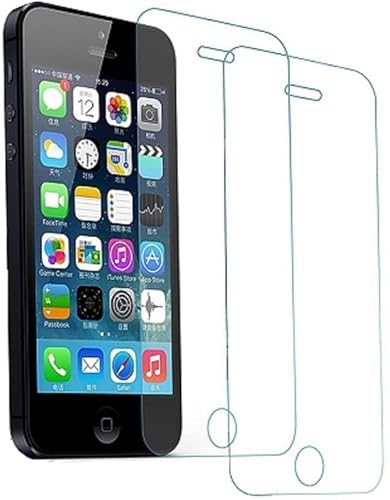 Cracksin [Lot de 2] Verre blindé compatible avec iPhone SE 2016 [4.0 pouces] Film de protection en verre trempé véritable durci cristal transparent anti-rayures Cover