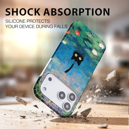 GEQCDBN Compatible with iPhone 17 Pro Case, Trendy Cute Funny Swimming Black Cat Girly Soft Slim TPU Shockproof Aesthetic Protective Phone Case Cover for Women Girls 6.3" by GEQCDBN - Used condition - Image 4
