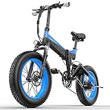 Geartist Lankeleisi Folding Electric Bicycle Foldable MTB Bikes 34MPH 20" Fat Tire 1000W Motor 48V 1