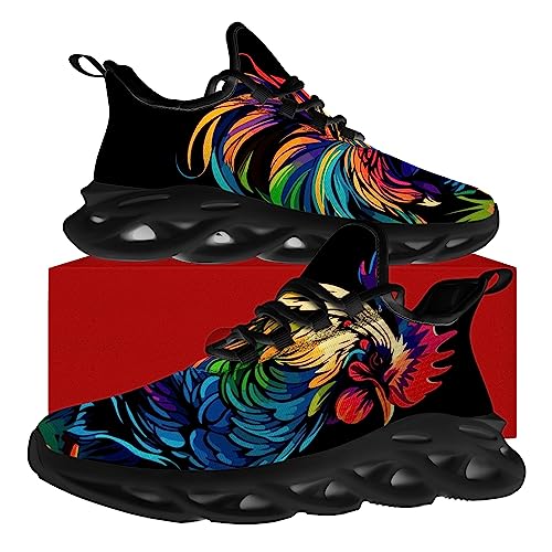 Ciadoon Rooster Shoes for Women Men Road Running Walking Tennis Breathable Lightweight Sneakers Athletic Shoes Gifts for Men Women4