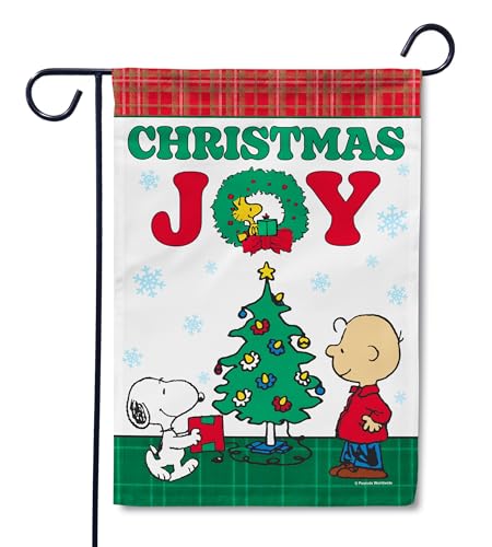 Flagology, PEANUTS® Charlie Brown and Snoopy Christmas Joy Garden Flag 12.5