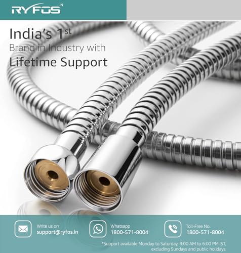 Image of India's 1st Lifetime Support Brand, R1510SH, SS-304 Grade, 1.5 Meter | Flexible Shower Hose Pipe, Jet Spray Pipe for Toilet, Ideal for Health Faucets, Jet Sprays & Hand Showers, Chrome Finish