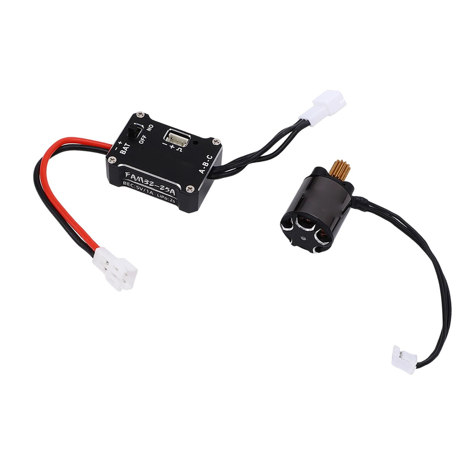 Annadue Combo Motore Brushless RC, Motore Brushless ESC 25A 1212 3500KV, per Auto RC Sensorless, Aggiornamento Parti Auto 1/24 con Alloggiamento del Dissipatore di Calore in Alluminio per Hobbisti