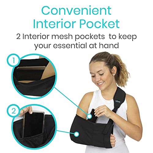 Vive Arm Sling - Medical Support Strap For Collar Bone, Rotator Cuff & Shoulder Injury - Adjustable, Breathable And Lightweight Immobilizer - Padded For Left, Right - For Elbow Dislocation And Sprain #TOP6