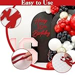 Happy Birthday with 0-9 Numbers Sign for Backdrop - Red Felt Custom Age 'Happy Birthday' Decal for Balloon Arch 1st 16th 21st 30th 40th 50th 60th Party Decorations Baby Shower - Image 5