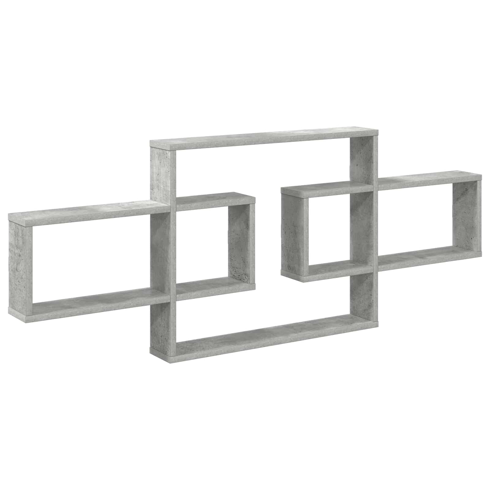 Regał ścienny, szary betonowy z materiału drewnopochodnego, 130 x 10 x 50 cm, regał wiszący, regał na książki, regał ścienny do salonu, sypialni i biura z dużą ilością miejsca do