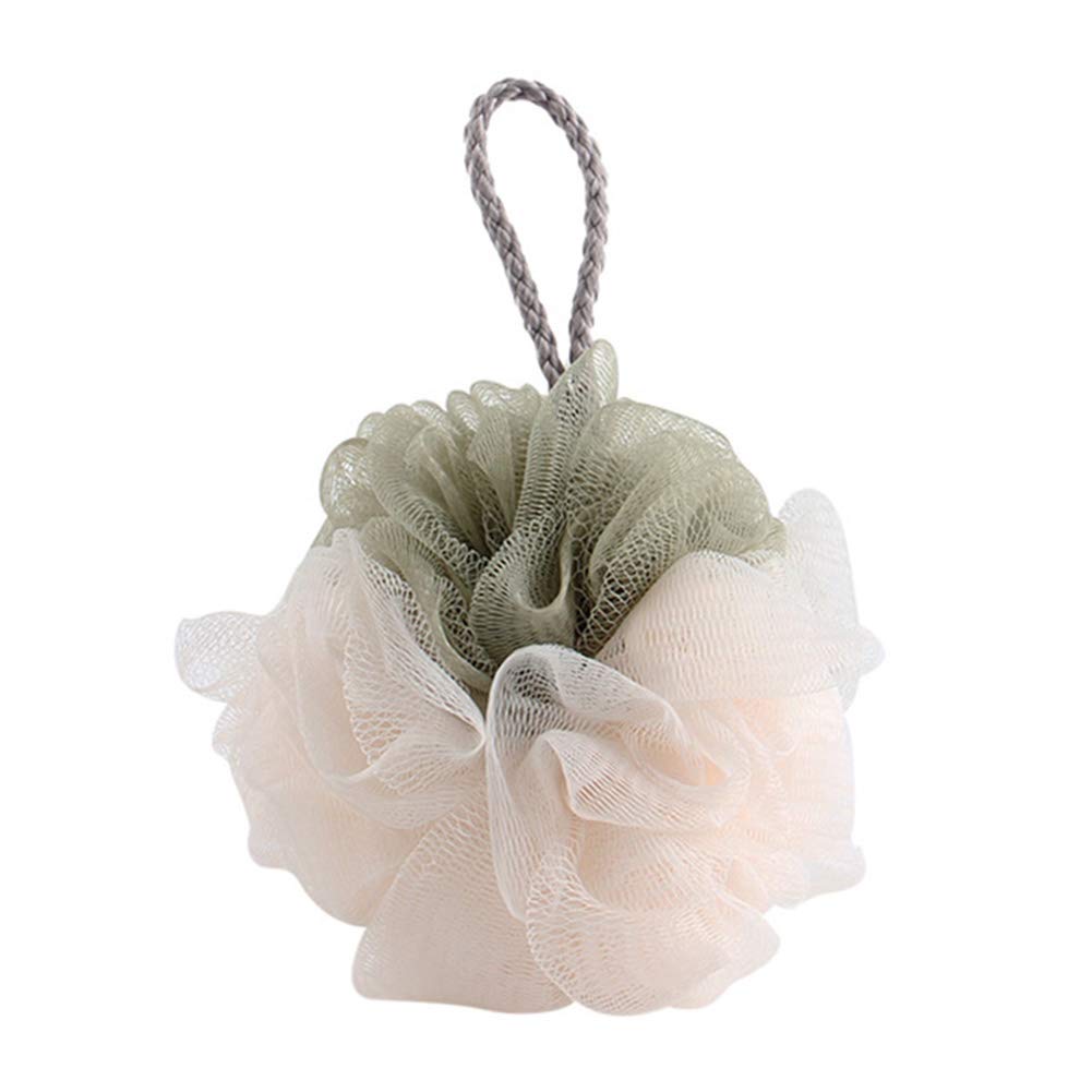 Mflbefulmel Large Soft Scrubbing Bath Blossom Shower Loofah Loufa Sponge Pouf Puff Body Bath Ball Sponge Shower Loofah Mesh Pouf Scrubber Luffa Sponges for Men Women Kids Olive Green