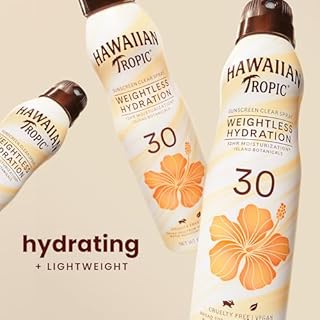 Hawaiian Tropic Weightless Hydration Clear Spray Sunscreen SPF 30, 6 oz | SPF 30 Sunscreen Spray, Sunblock, Oxybenzone Free, 6 oz each Twin Pack