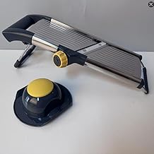 MASTERTOP Mandolina Affettatrice Professionale, Mandoline Giapponese per Verdure, Mandolina Vegetale Regolabile con Lame Affilate, Affetta Verdure Cucina in Acciaio Inox per Patate, Carote (Giallo)