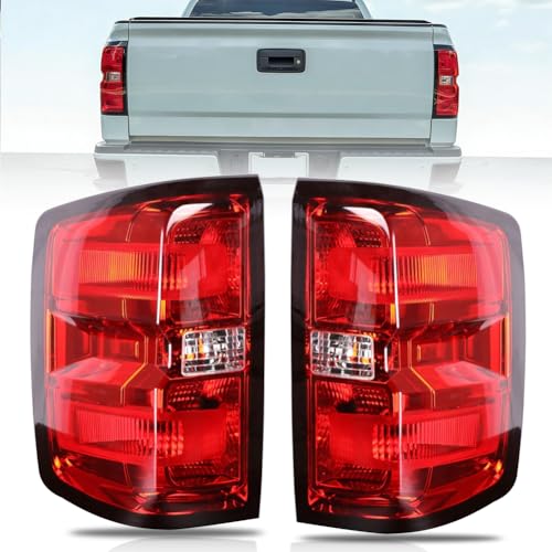 OLDANI Tail Lights Assembly for 2014-2019 Chevy Silverado 1500 2500HD 3500HD, 2015-2019 GMC Sierra 3500HD, Driver & Passenger Side Taillight Assembly, Brake Rear Lamp with Bulb and Harness, 1 Pair