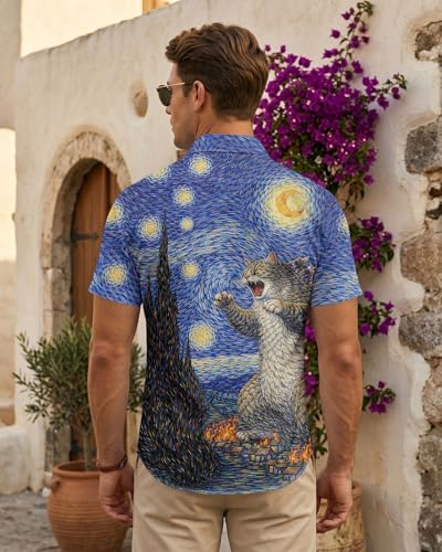Image of 99TIMORO Fathers Movie Hawaiian Shirt for Men, Characters Button Down Short Sleeve Top, Summer Beach Gifts