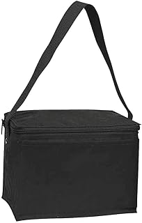 ImpecGear Insulated 6-Pack Nylon Cooler Picnic Lunch Bag Box Water (Black Red Blue) 9x6x5