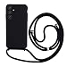 Produktbild Keteen Handykette hülle für Samsung Galaxy A35 5G Handyhülle mit Band Slim Silikon A35 5G hülle mit Abnehmbar Kordel Stossfest Bumper Cover zum Umhängen Necklace Handyhülle für Samsung A35 5G-Schwarz