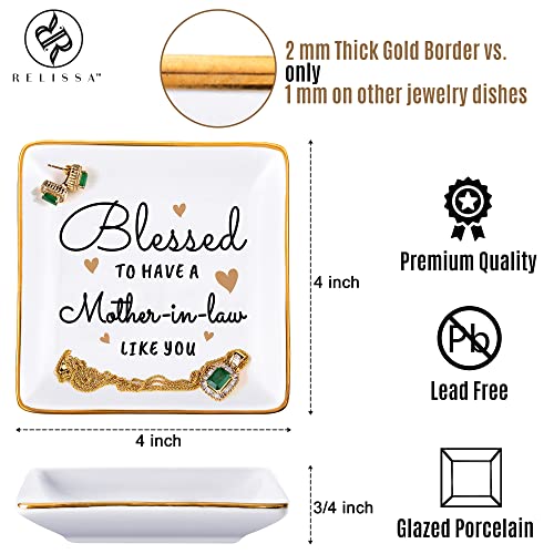 Relissa Gifts For Mother In Law From Daughter In Law, Mother In Law Jewelry Dish, Birthday Gift, Mother's Day Gift For Mother In Law For Christmas, Valentines Day (Mother-In-Law) #TOP3