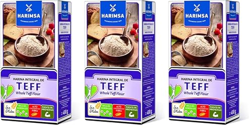 Harimsa Harina Integral de Teff - 400 g (Paquete de 3)
