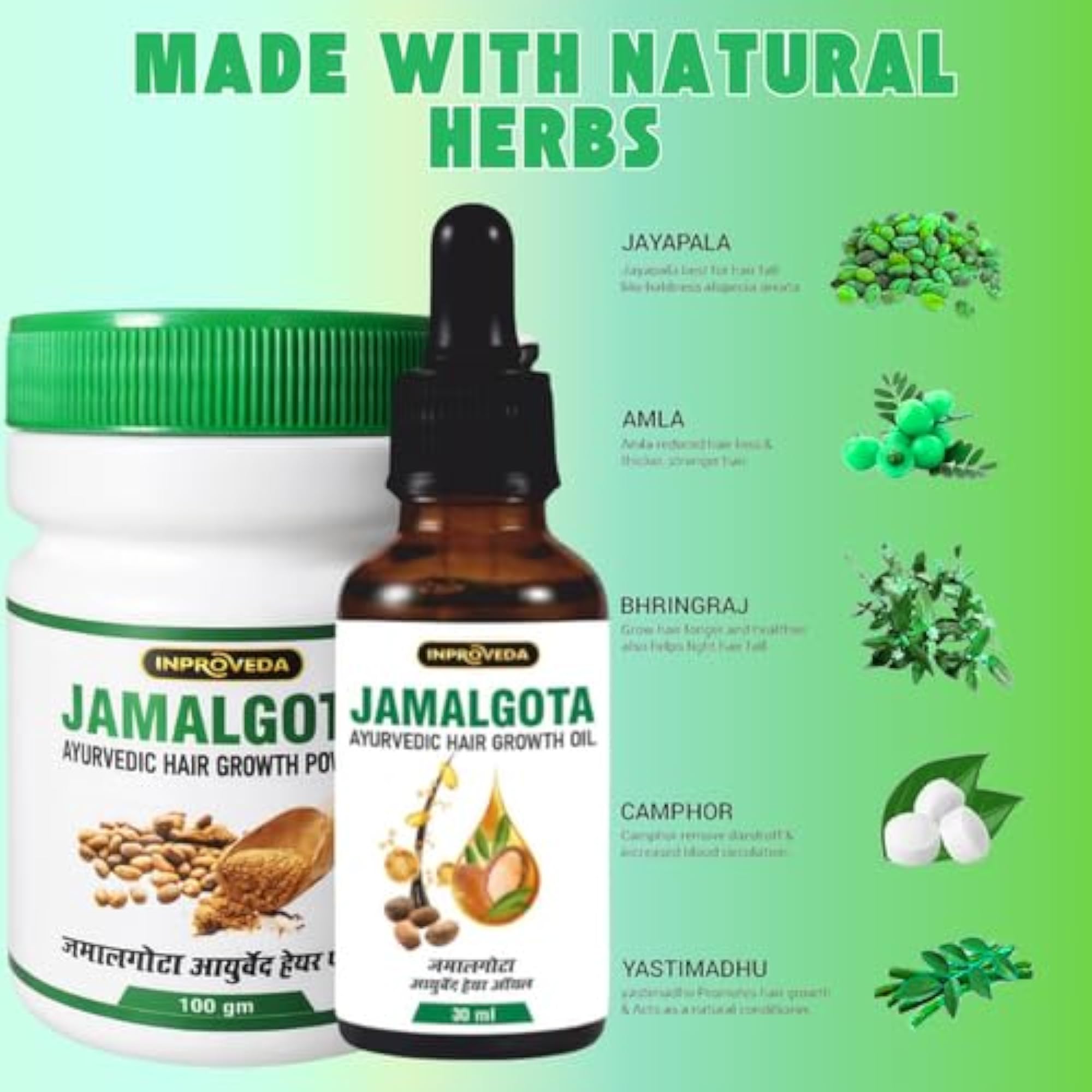 Jamalgota Powder & Oil Combo Pack, Herbal Hair Solution