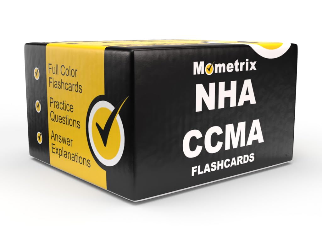 Tarjetas de estudio NHA CCMA 2025-2026: Preguntas de preparación para el examen CCMA y pruebas de práctica [tarjetas a todo color]