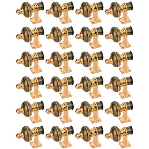 Image of Stylish Curtain Hooks /Curtain Knobs /Rod Rail Bracket for Home Antique Gold Finish (24P, Antique)