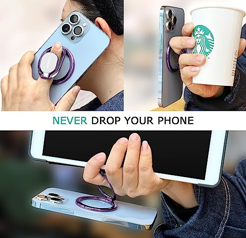 Image of Doflyesky Metal Magnetic Phone Ring Holder, Double Adjustable Phone Grip and Stand Compatible with MagSafe Ring Holder, Compatible with PopSockets MagSafe Ring Grip, Compatible with Case /Cover