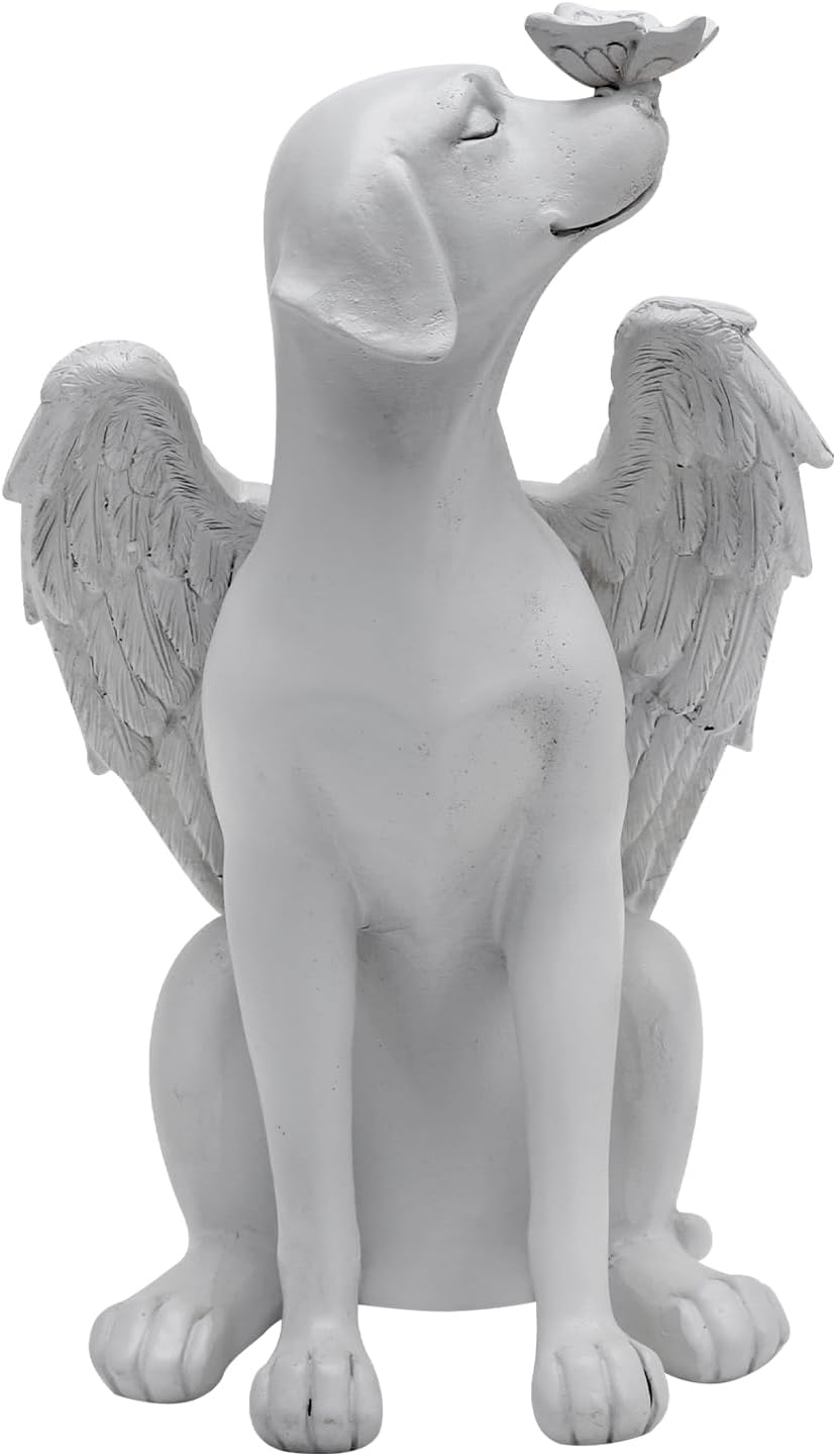 WANGCL Ornements De Jardin Commémoratifs En Forme D'ailes D'ange Pour Chien, Mini Statue D'animal Pour Pierres Tombales Ou Décoration De Pelouse