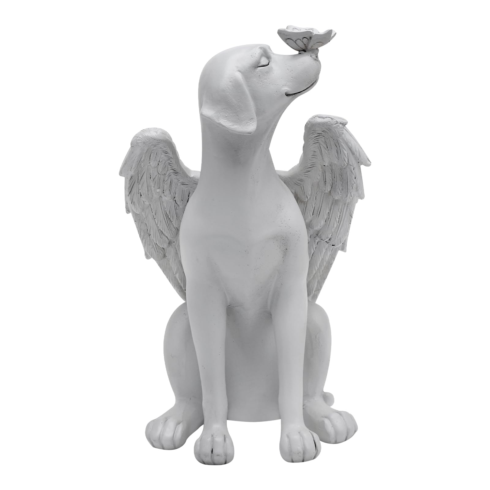 TNSLAND Statua Commemorativa per Cani E Gatti per Lapide, Animale Domestico Che Dorme Mai Abbandonato con Ali D'Angelo, Cane D'Angelo Decorazione da Giardino in Poliresina