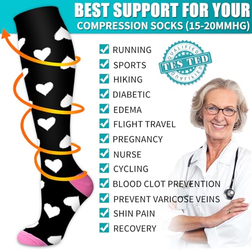 Image of Copper Compression Socks for Women & Men (6 pairs) - Best Support for Nurses, Running, Hiking, Recovery