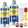 Porcelain Repair Kit - 3.4oz Tile and Fiberglass Tub Repair Kit, Fast Repair Granite and Quartz Countertop Chip Repair Kit for Cracks, Dents, Holes on Ceramic Bathtub Sink, Marble, Acrylic, Granite