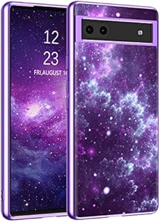 YINLAI Google Pixel 6a Case Glow in The Dark Slim Fit Shockproof Protective for Women Phone Cover Case for Google Pixel 6a, Purple Nebula