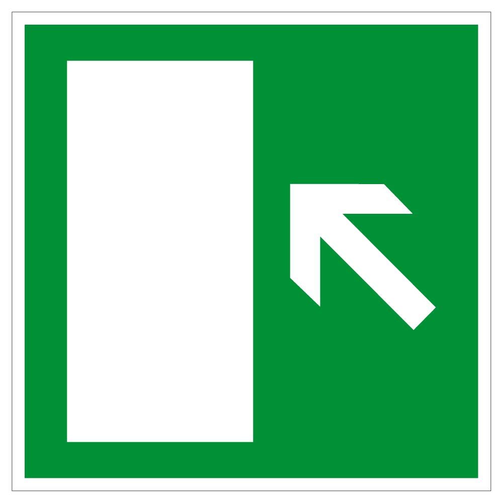 Fluchtwegschild - Rettungsweg Links aufwärts - Kunststoff Selbstklebend - 40 x 40 cm