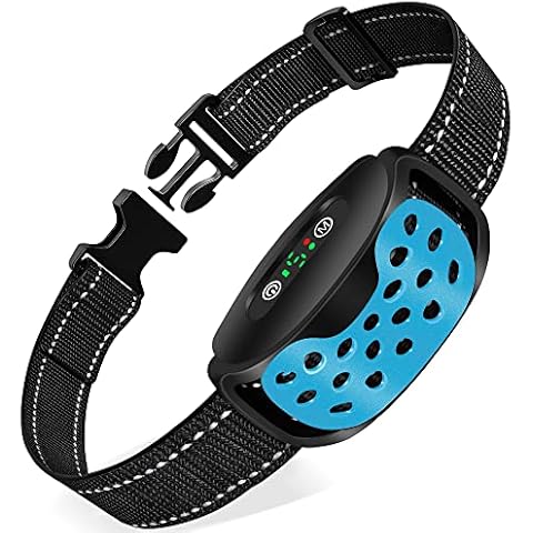 Anti Barking Dog Collars, Bark Collar Stop Dog Barking with Vibration & Beep Modes Harmless Training Dog Collar for Small Medium Large Dogs No Bark Collar Rechargeable IP67 Waterproof Humane-Blue Cover