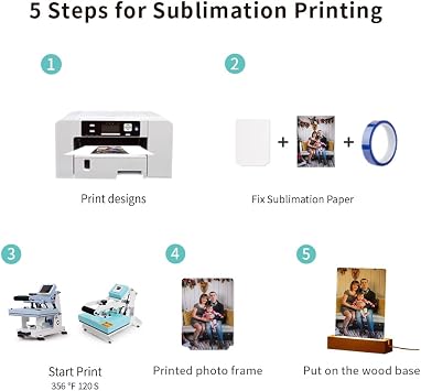 PYD Life 4 Pack Sublimation LED Acrylic Night Lights Blanks 5 x 7