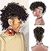 Aisaide HighÂ PuffÂ AfroÂ PonytailÂ Drawstring,Short Curly Ponytail Extension,Mohawk Kinky Synthetic Hair Bun with Bangs,Wrap Updo Clip in Hair Extensions with Six Clips and Two Comb