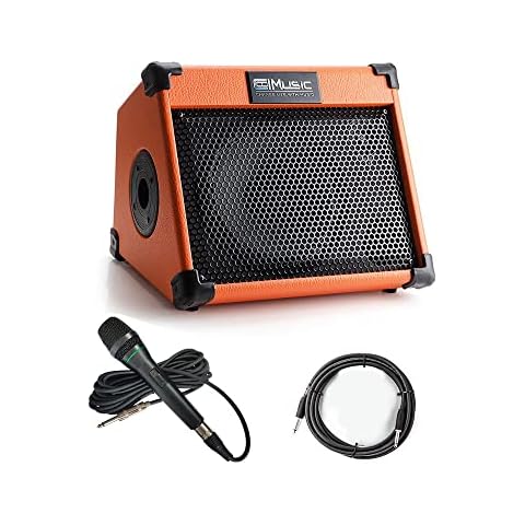 Acoustic Guitar Amplifier, 20 Watt Bluetooth Amp for Guitar Acoustic with Reverb Chorus Effect, 3 Band EQ（Including Microphone and Audio Cable） Cover