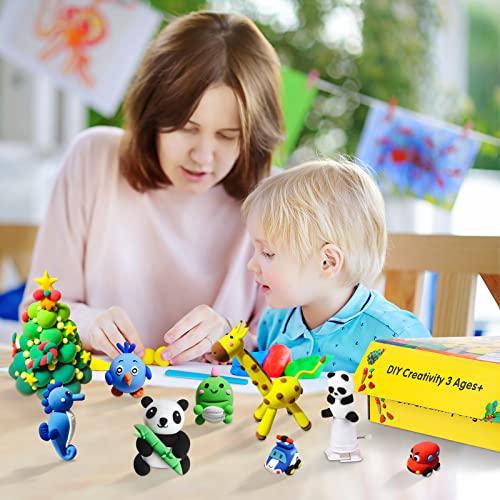 Jureit Air Dry Clay Set - 50 Colors Ultra Light Soft Polymer Clay For Kids Diy Creative Modeling With Tools And Tutorial Great Gift For Boys & Girls #TOP4