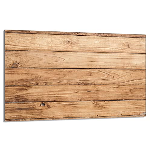 DarHaus Placa protectora de vitrocerámica 80 x 52 cm 1 pieza cocina eléctrica universal para inducción protección contra salpicaduras tabla de cortar de vidrio templado como decoración, MADERA
