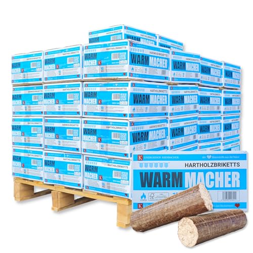 500kg Nestro Hartholzbriketts 50x10kg Karton FSC Gluthalter Kamin Ofen Brenn Holzbriketts Heizen Grill Smoker Kohle | Energie Kienbacher