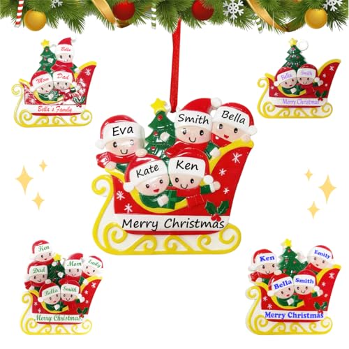 Personalized Christmas sled Ornaments 2025 Family of 2/3/4/5