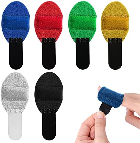 TOYMIS 6pcs Trigger Finger Splints, Soft Fabric Little Finger Splint Mallet Finger Splints Brace for Arthritis Broken Finger Protection Fingers Straightening (6 Colors)