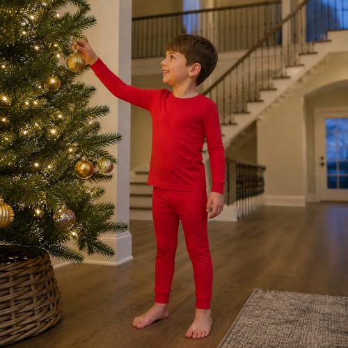 Image of Kids Boys Girls Soft 2-Piece Solid Long Sleeve Shirt and Pants Set