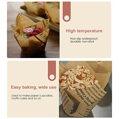 Tazze da forno,Bloomma 50PCS Stile Giornale Natale...