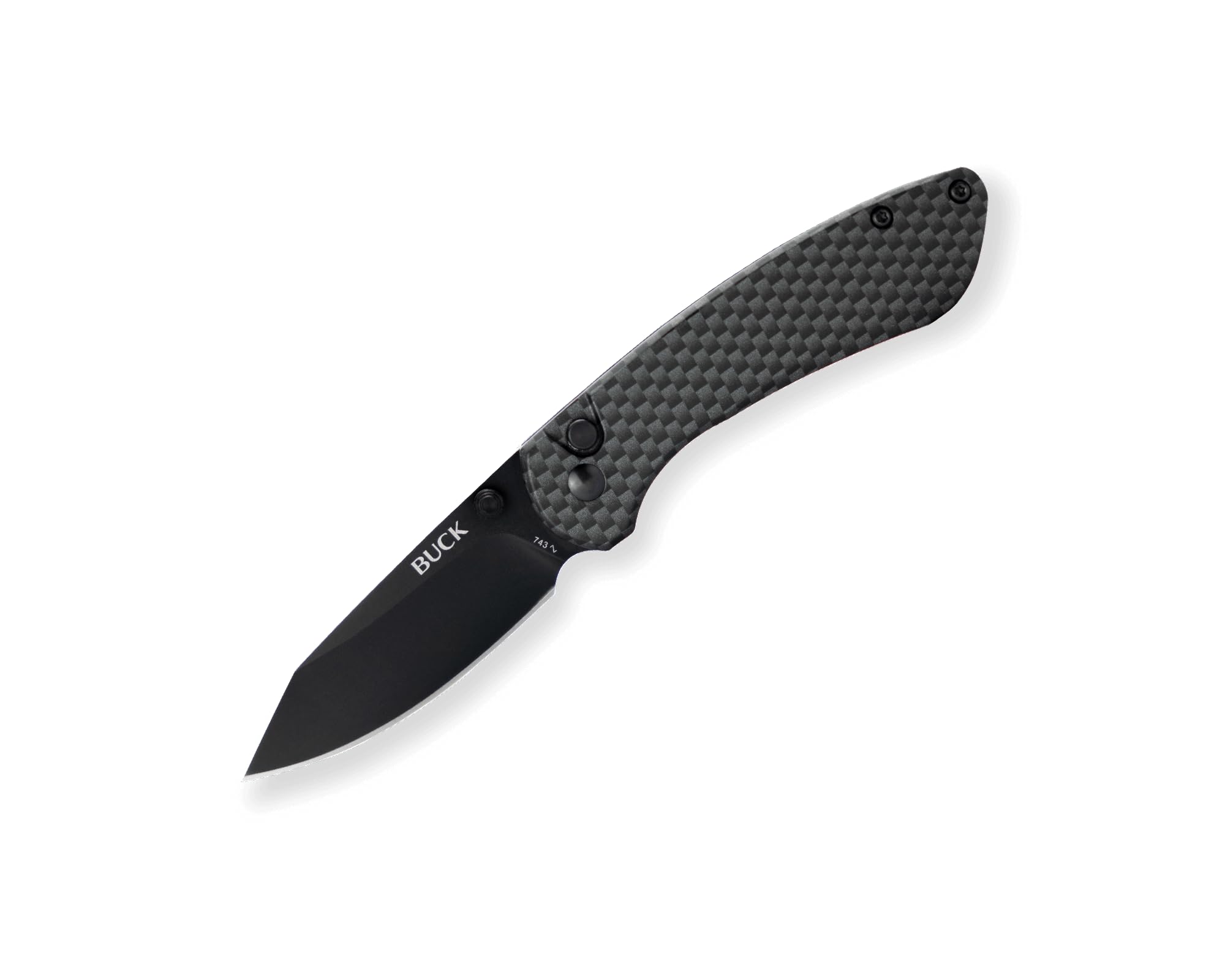 Buck Knives 743 Mini Sovereign Button Lock Pocket Knife, Carbon Fiber